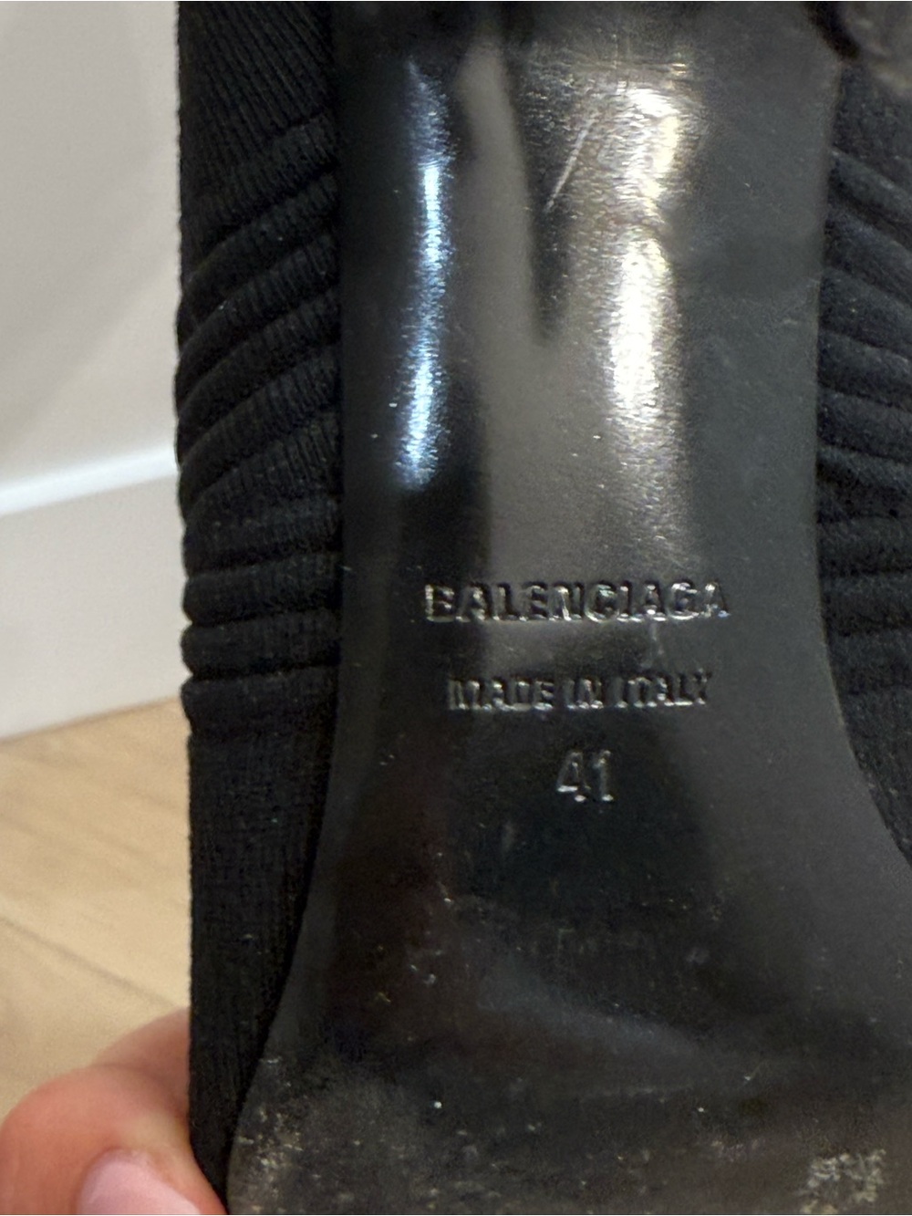 Balenciaga Black Knife Sock Booties - Pointed Toe Stiletto - Picture 8 of 10